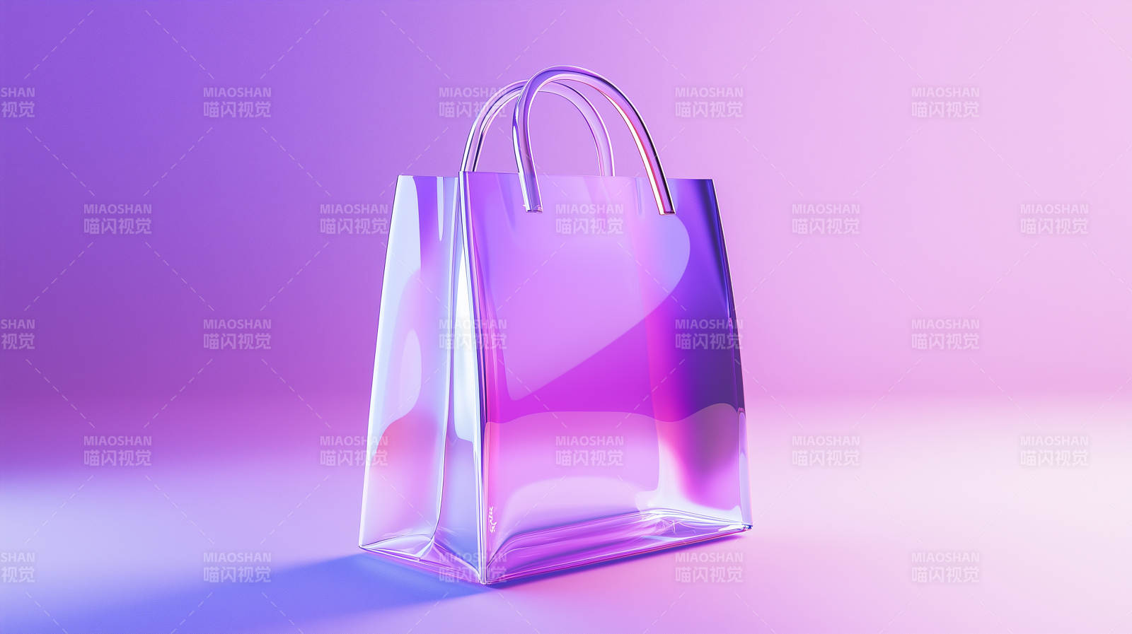 透明购物袋质感展示图片