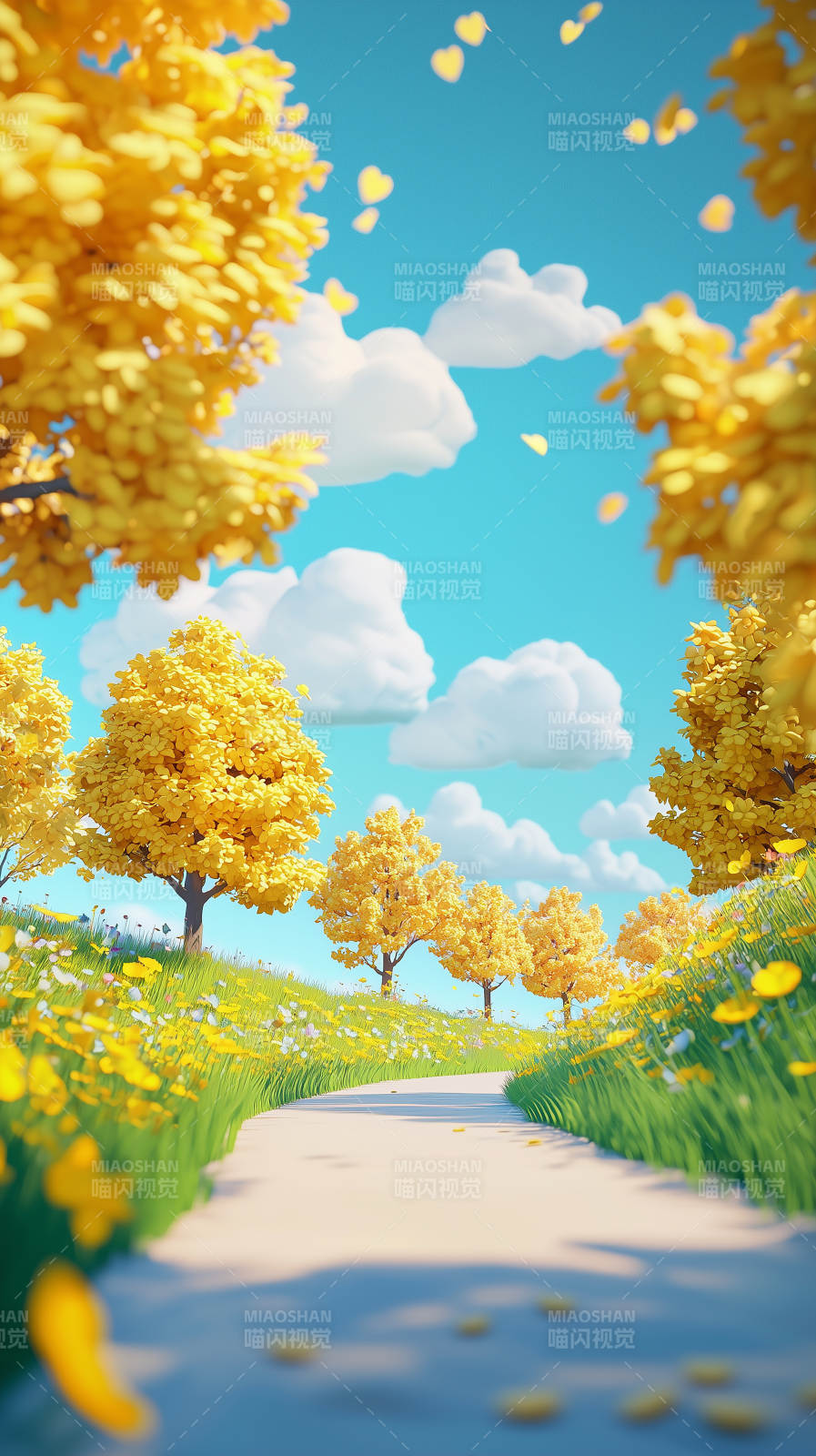 秋日童话之路图片