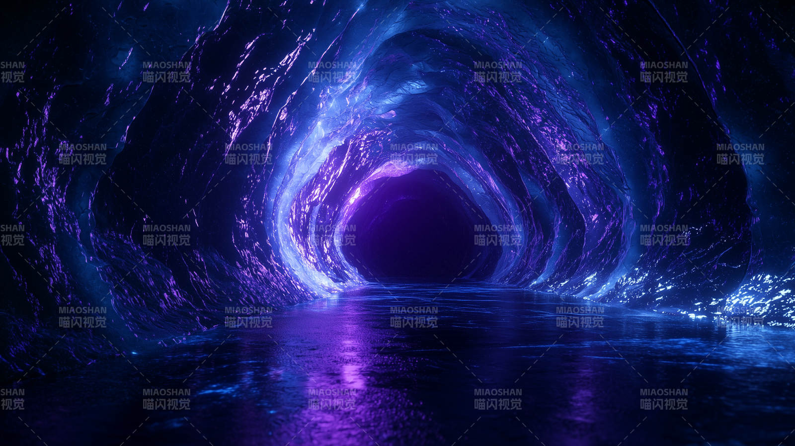 霓虹光影隧道图片