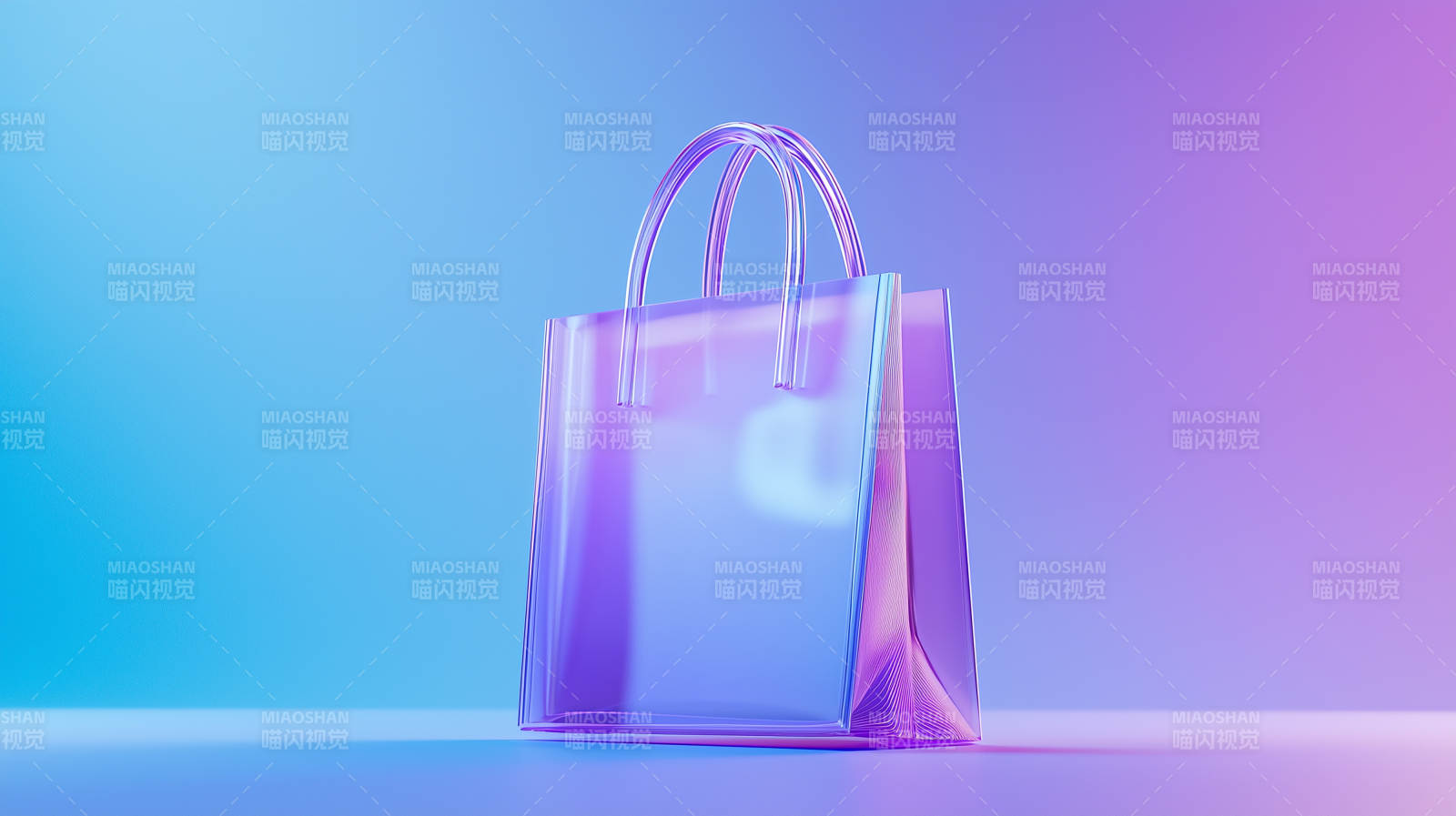 透明购物袋质感展示图片