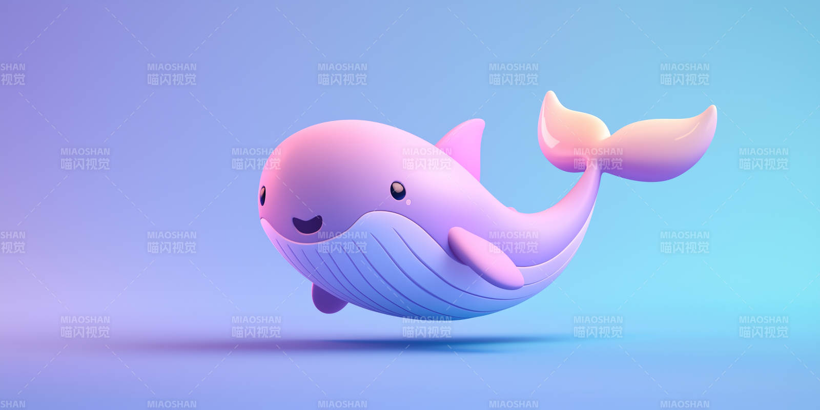 卡通鲸鱼3D渲染图片