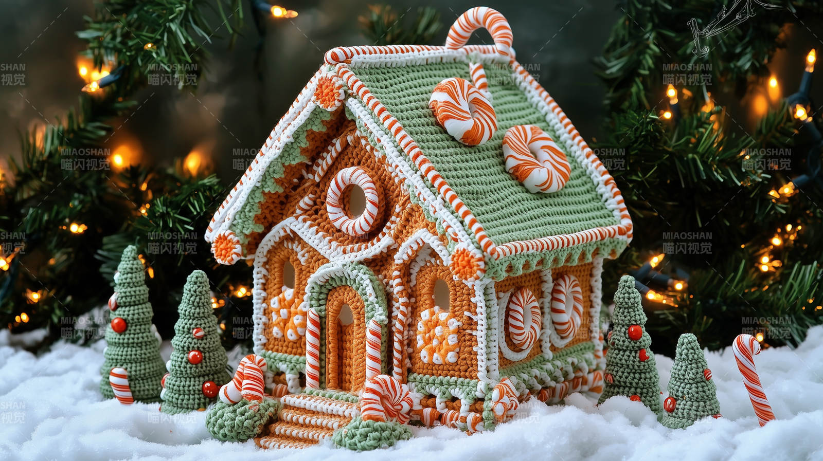 钩针编织姜饼屋图片