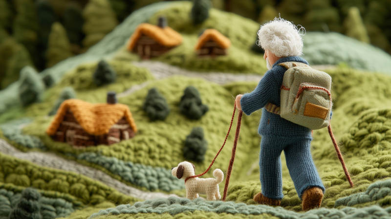 羊毛毡工艺品田园风光图片