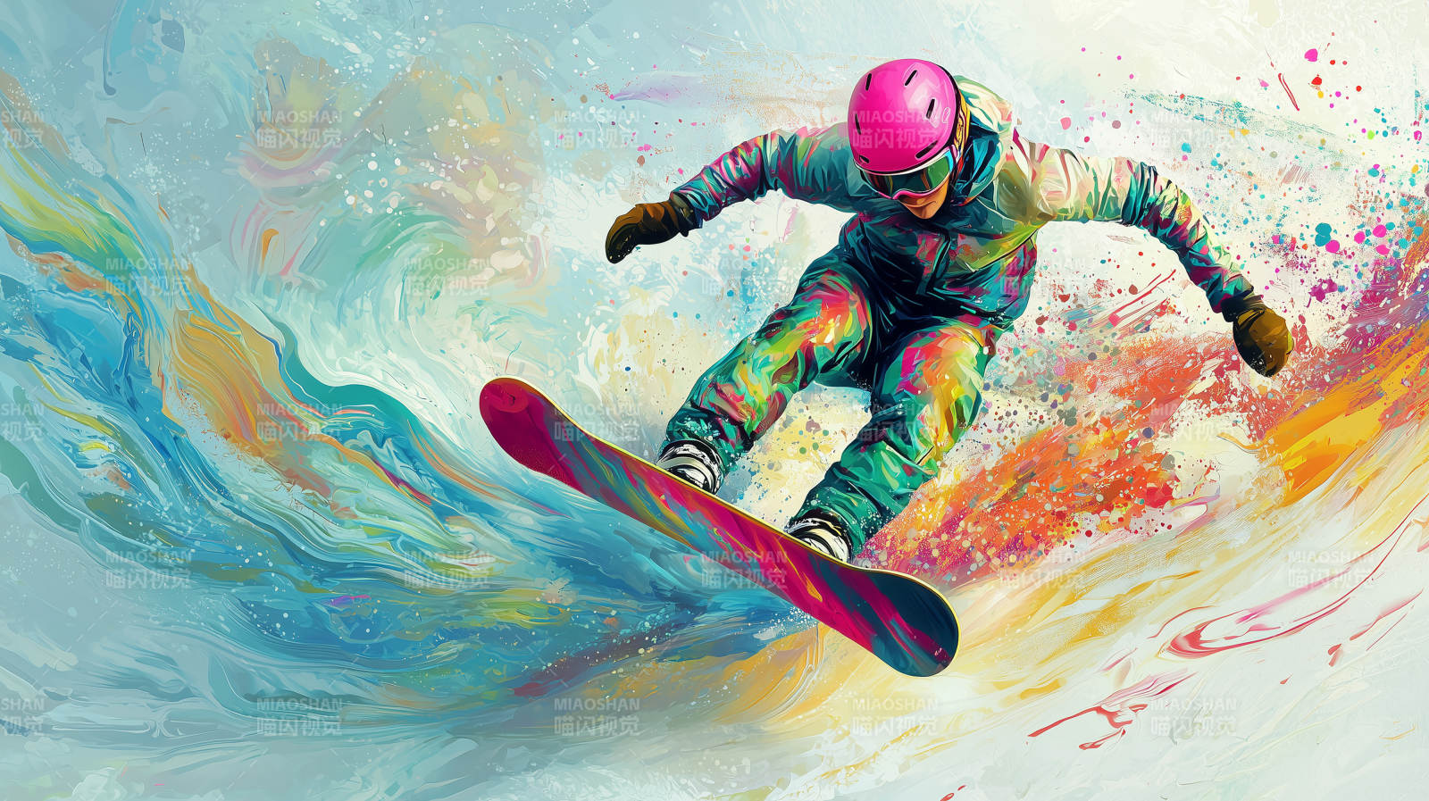 雪山飞驰滑雪图片