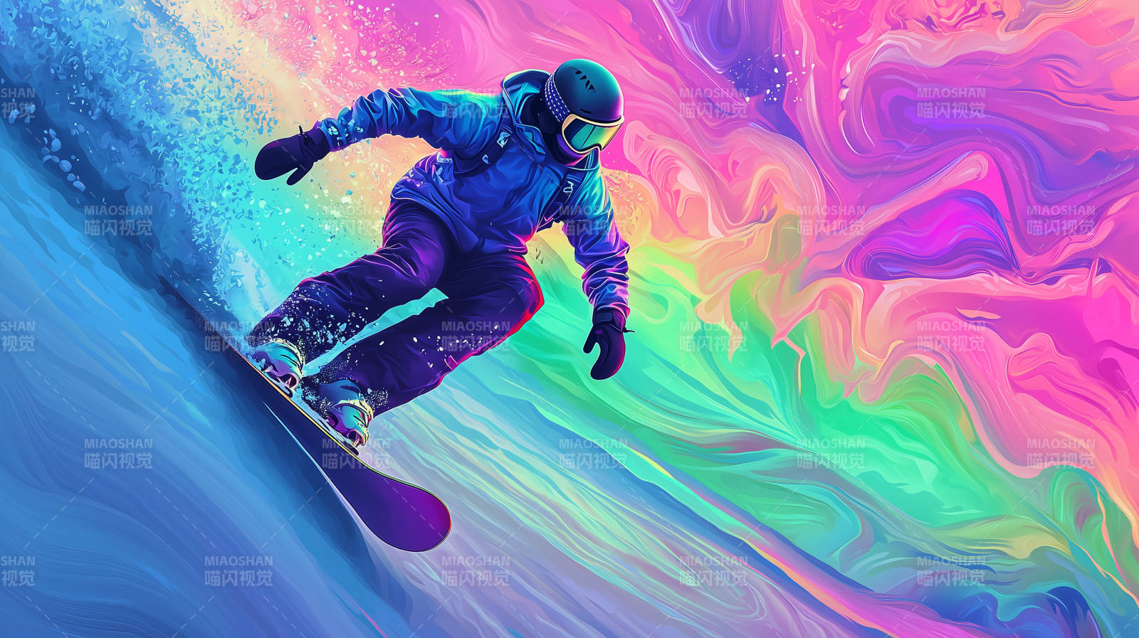 雪山飞驰滑雪图片