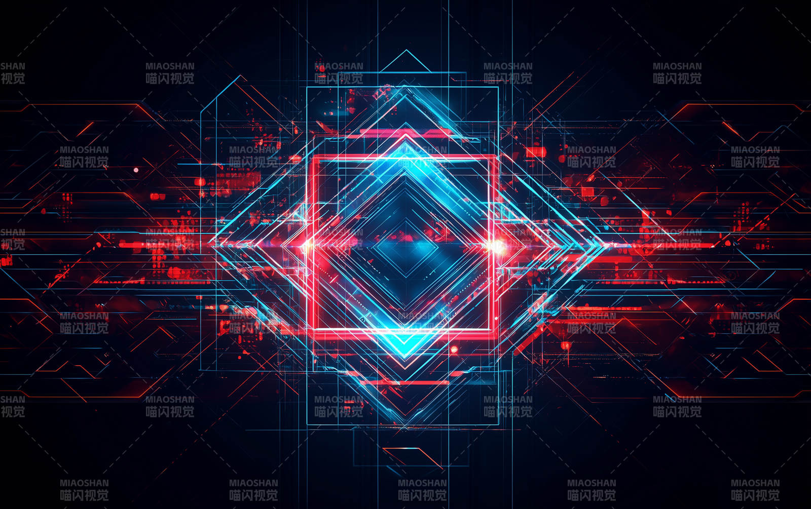 炫彩光线几何交错图片