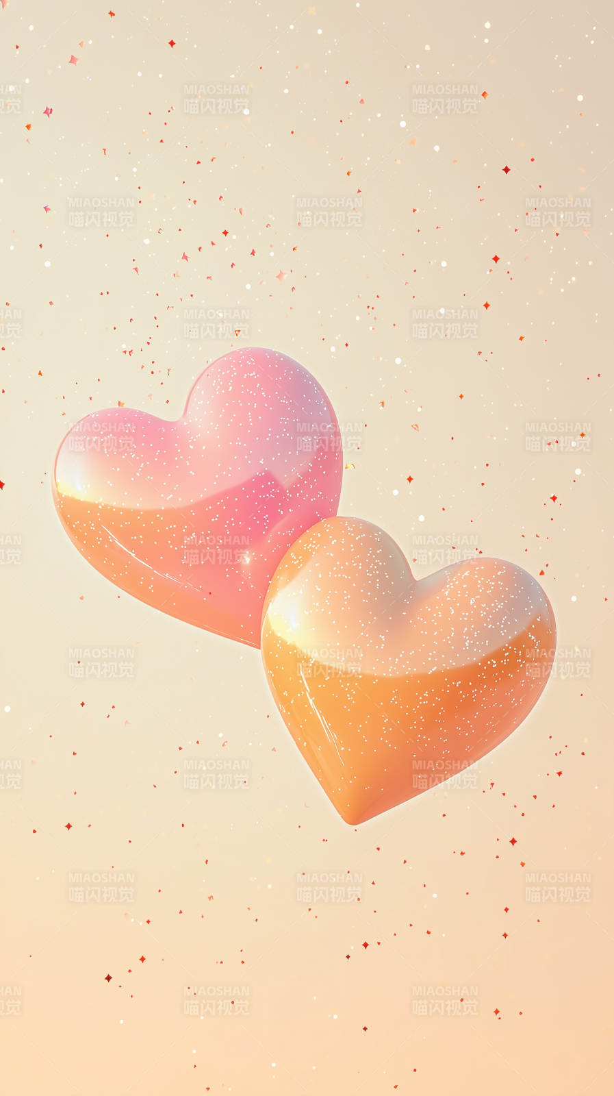 粉色爱心云朵壁纸图片