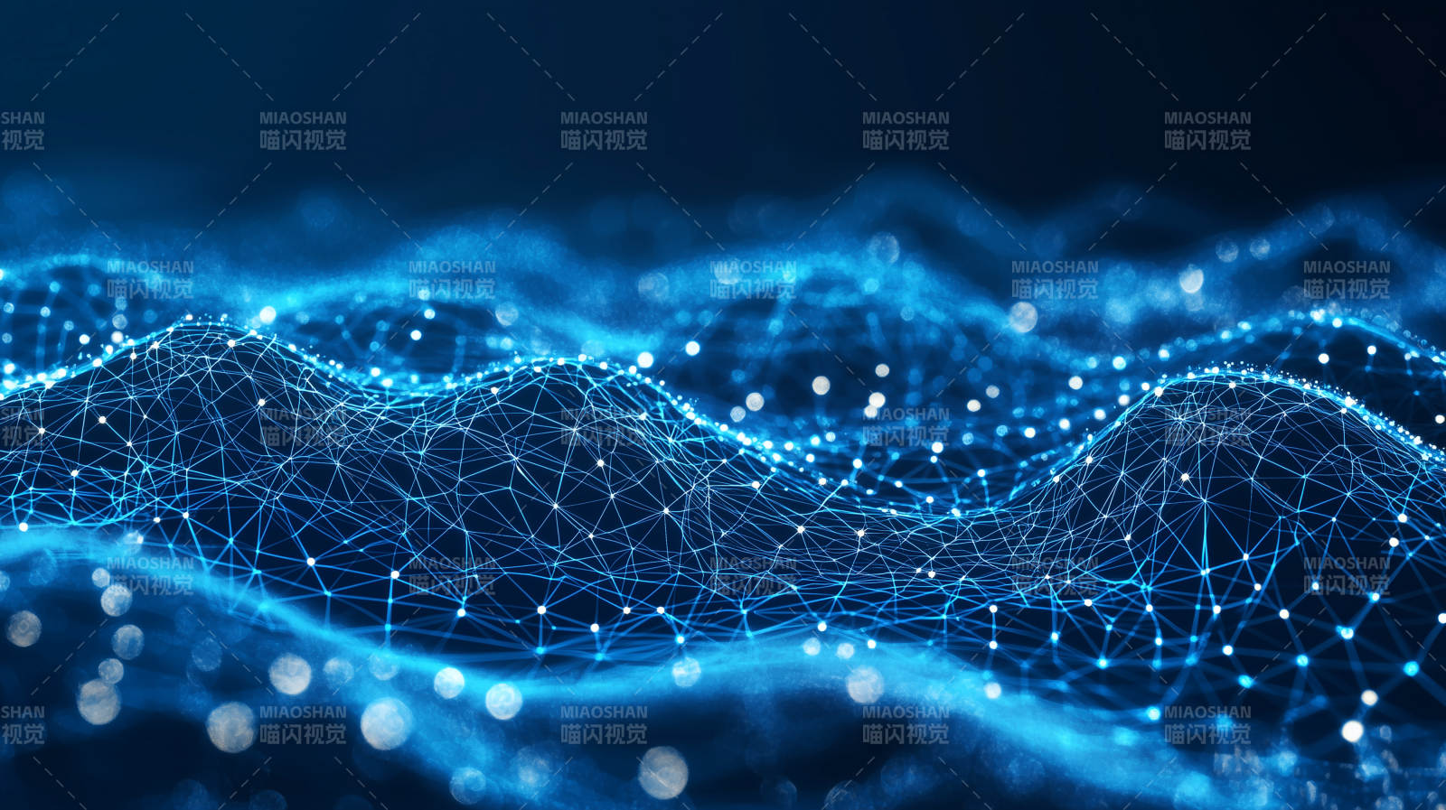 蓝色科技网络波浪图片