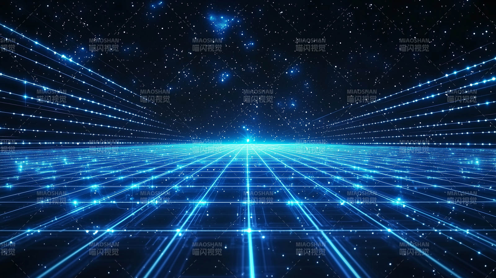 蓝色光束下的未来科技图片