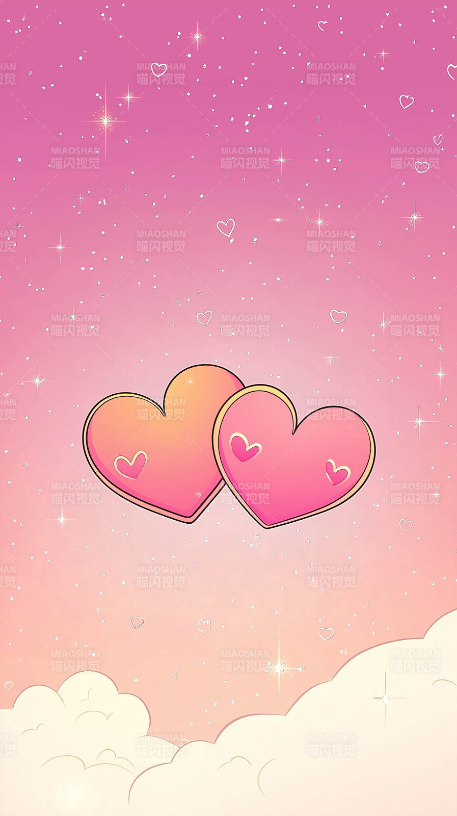 粉色爱心壁纸图片