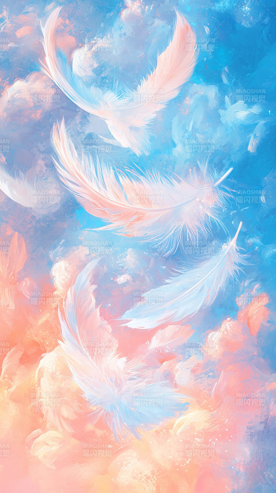 羽毛光影梦幻图片