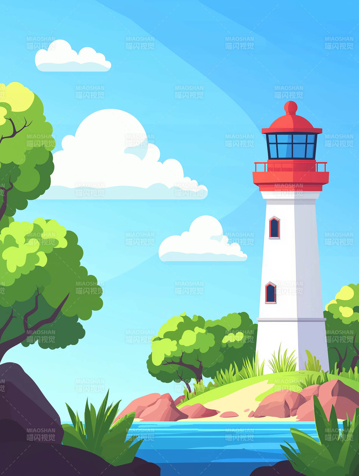 守护海边的灯塔图片