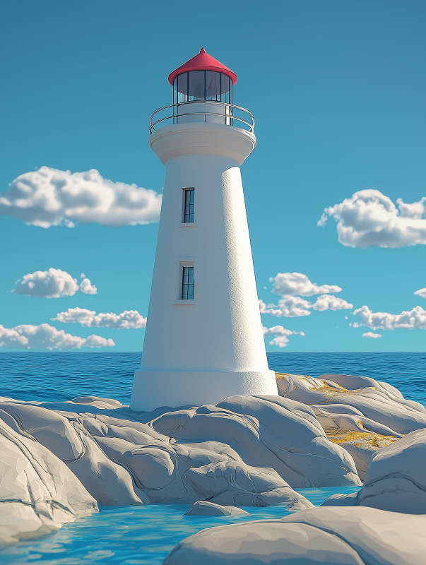 守护海边的灯塔图片