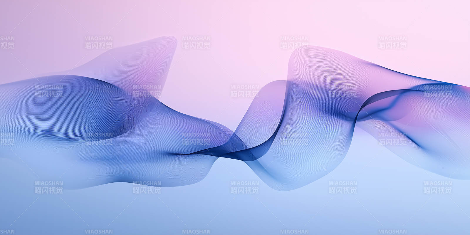 蓝色梦幻飘带图片