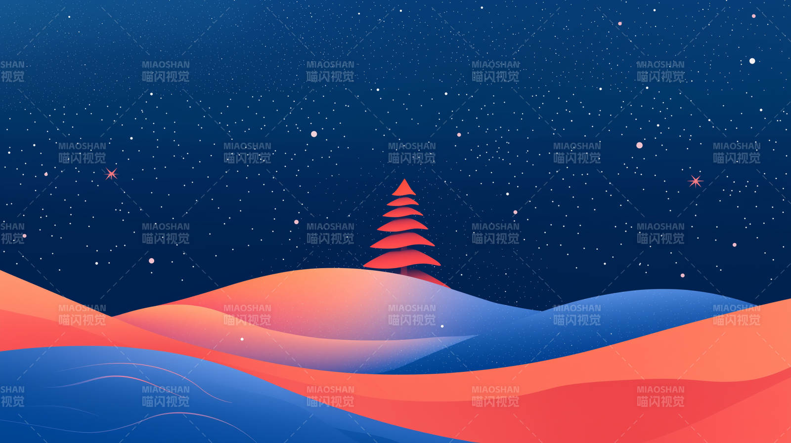 梦幻冬日圣诞树图片