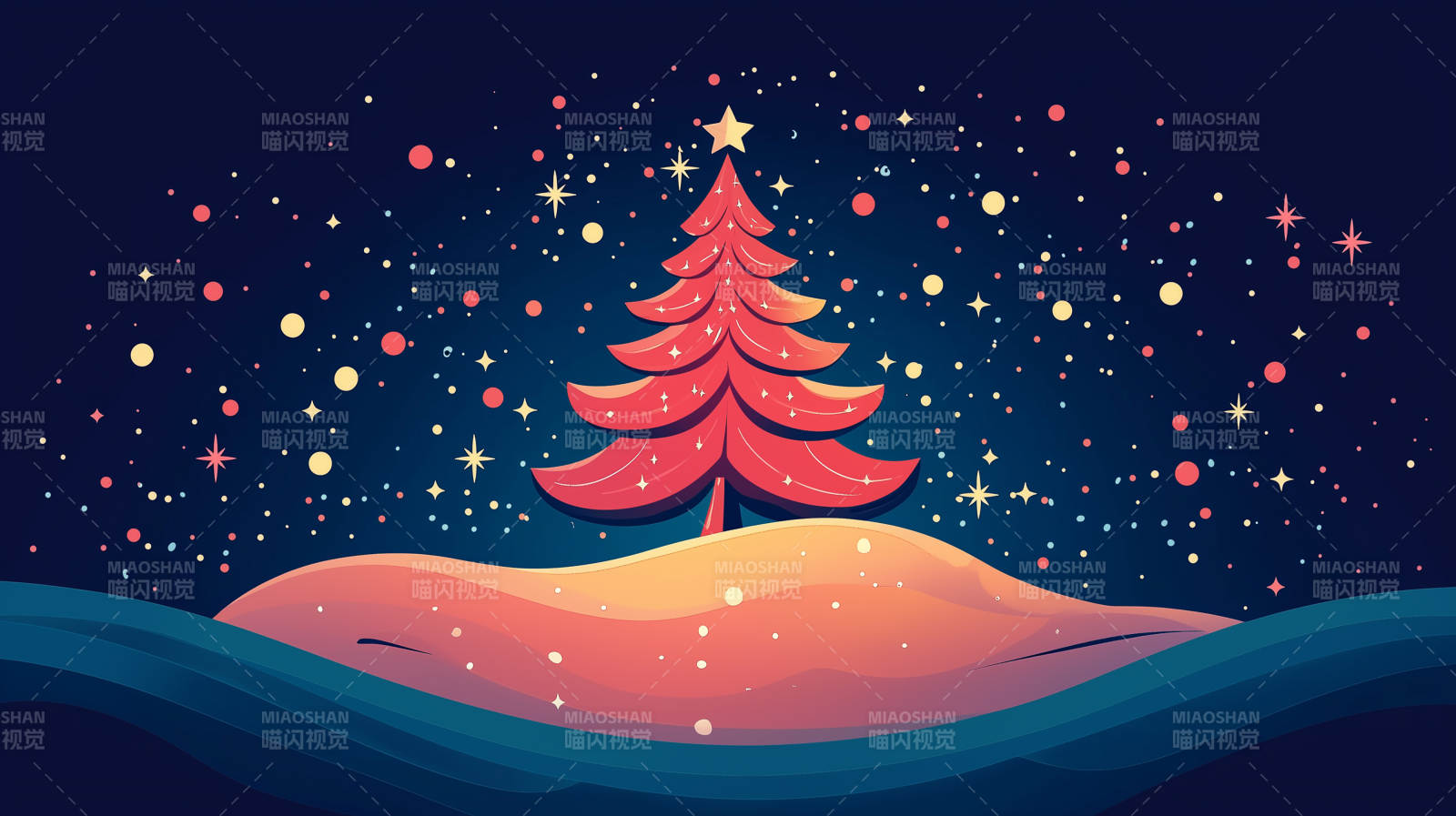 梦幻冬日圣诞树图片