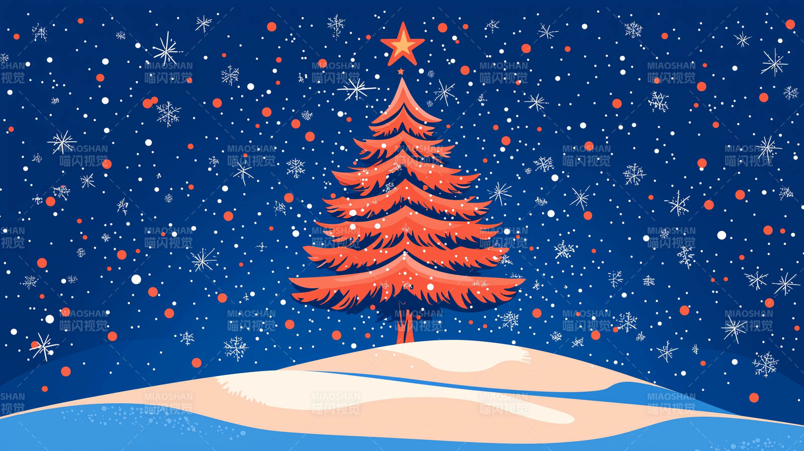 梦幻冬日圣诞树图片