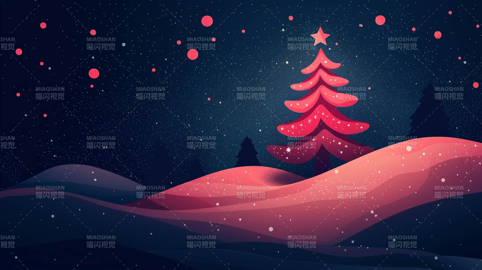 梦幻冬日圣诞树图片