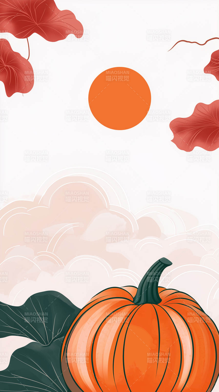 简约南瓜秋季意境图图片