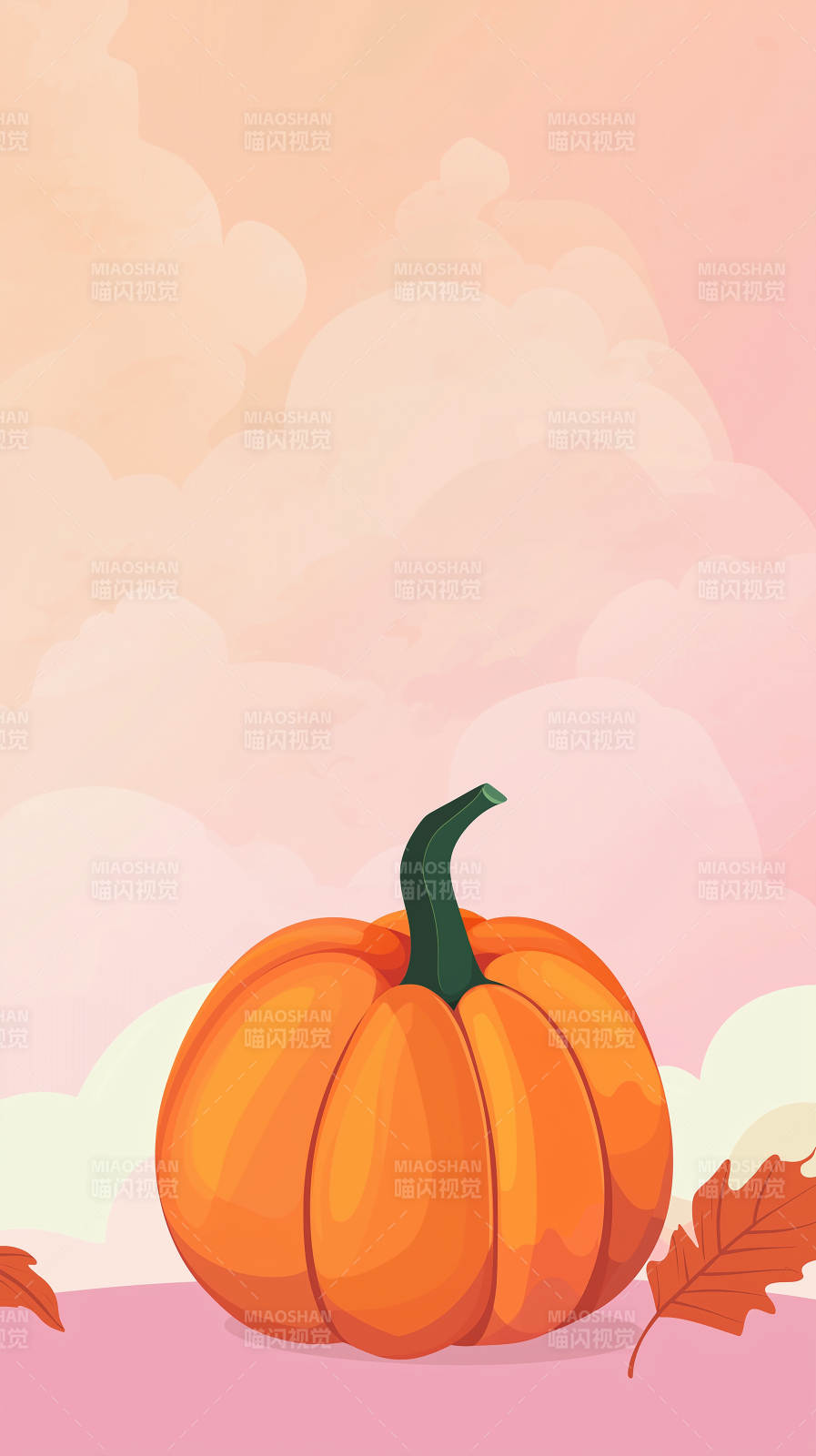 简约南瓜秋季意境图图片