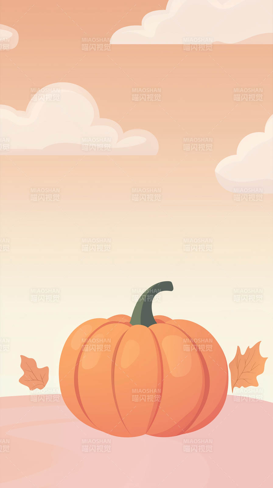 简约南瓜秋季意境图图片