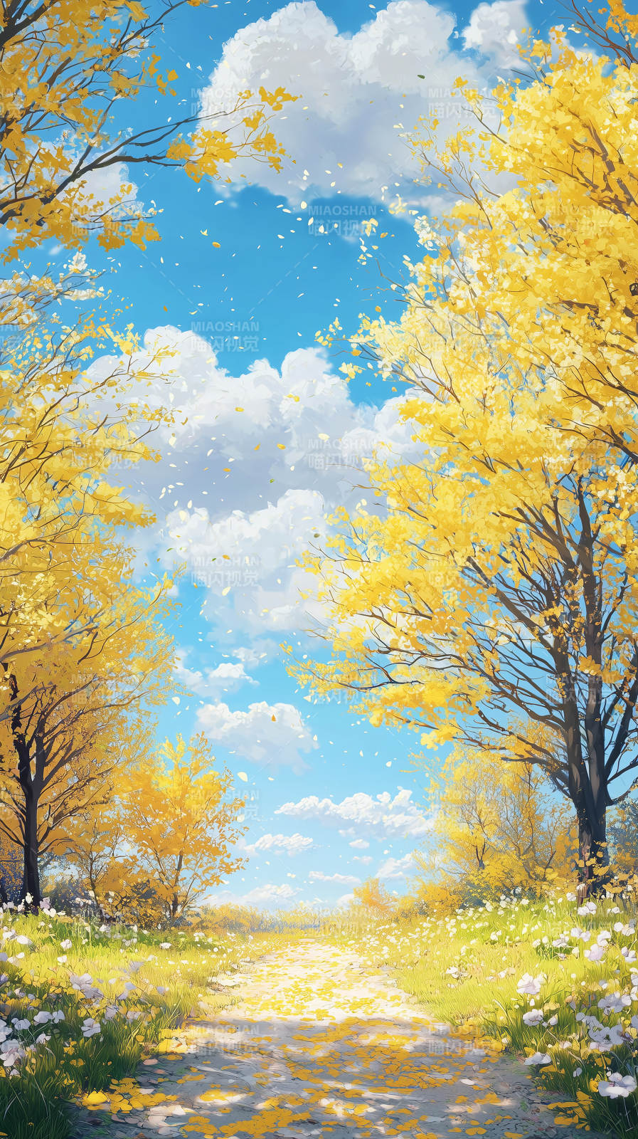 秋日童话之路图片