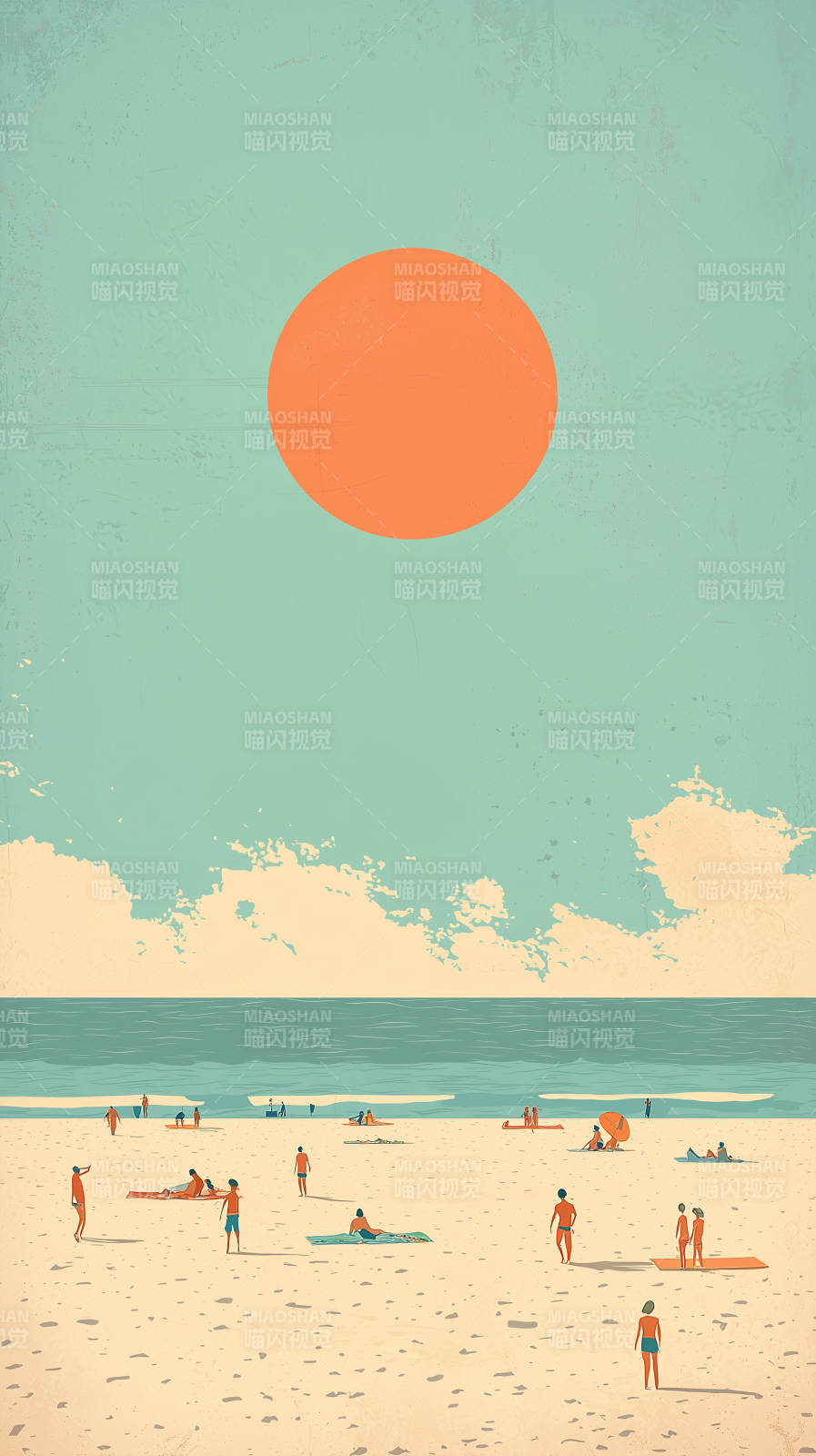 夏日海滩的慵懒时光图片