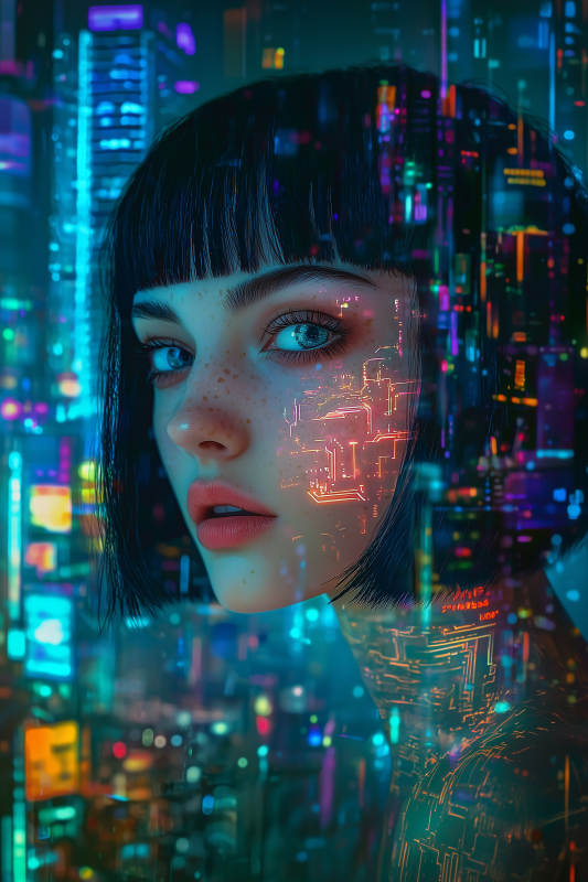 赛博朋克少女图片