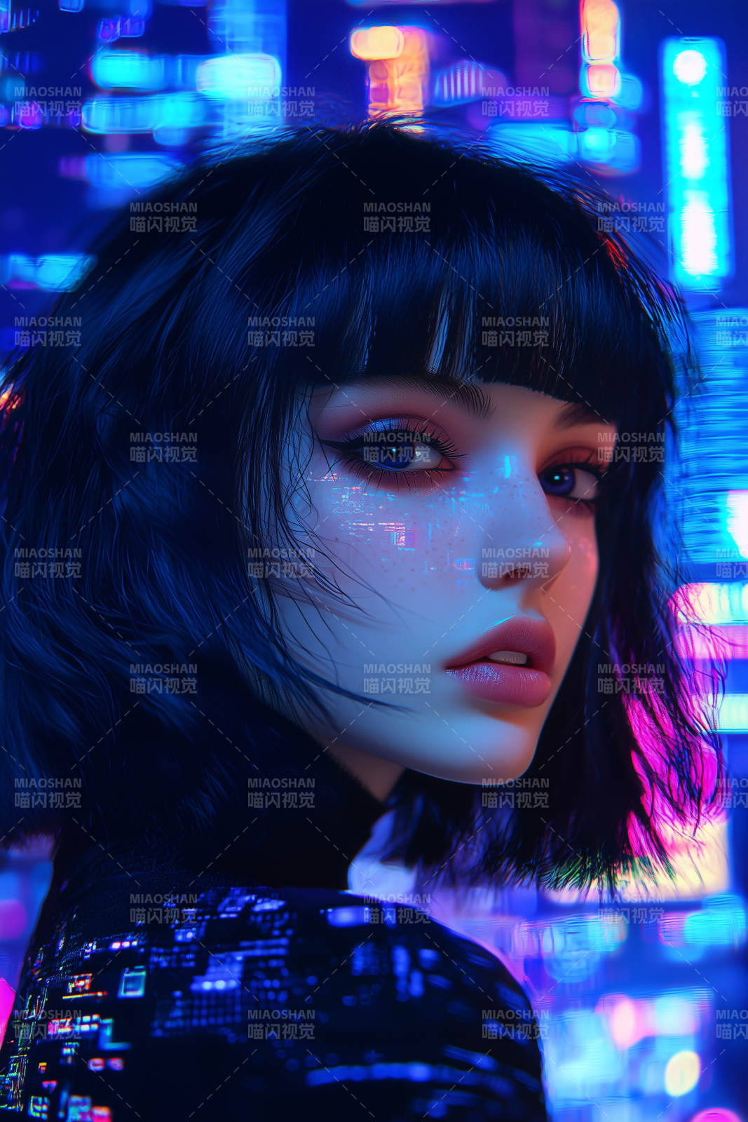 赛博朋克少女图片