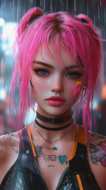 赛博朋克少女图片