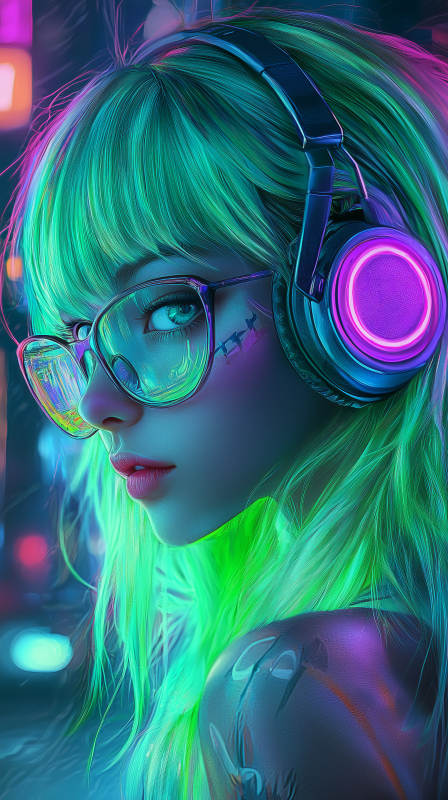 赛博朋克少女图片