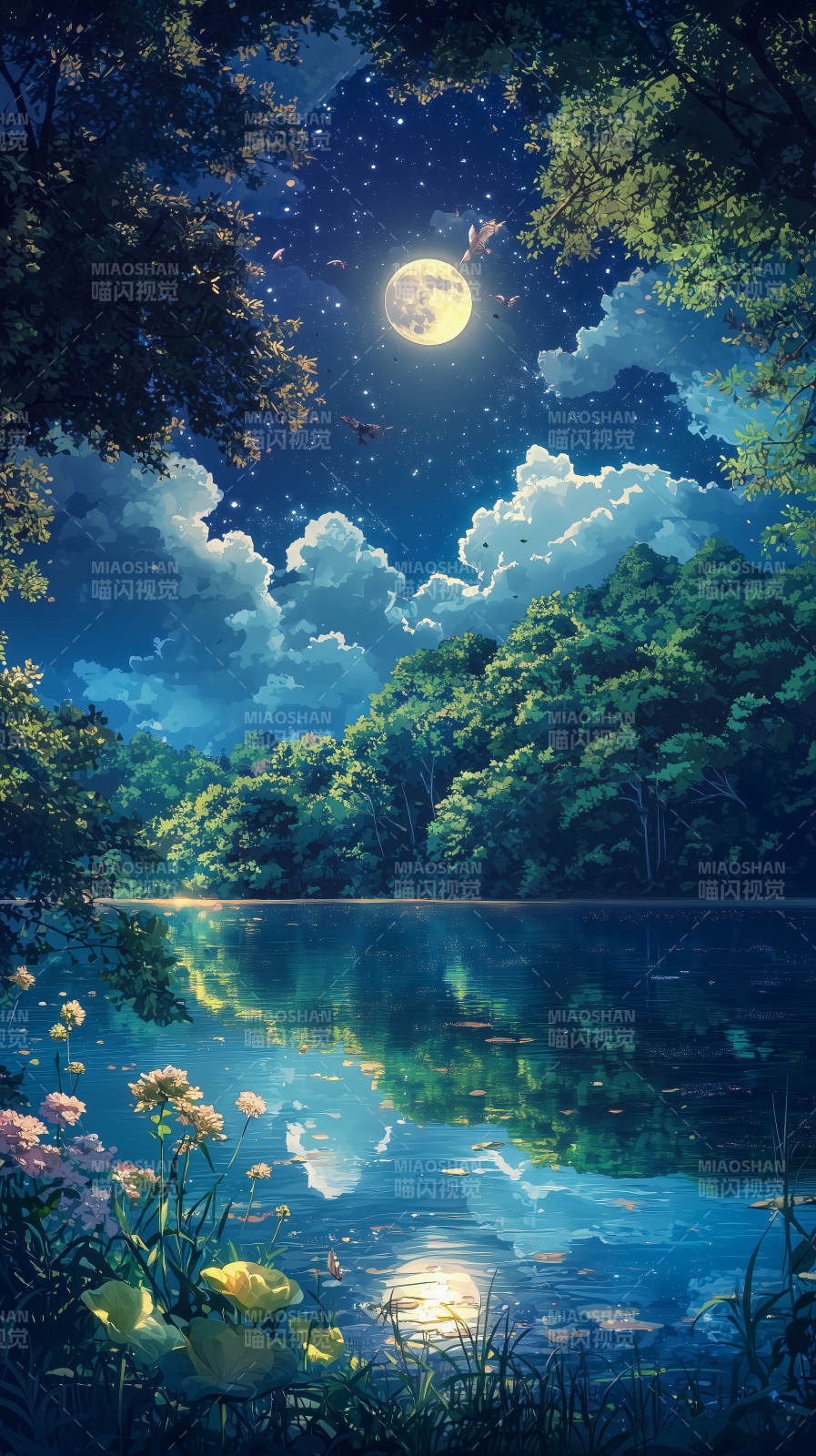 秘境幽湖山谷清泉图片