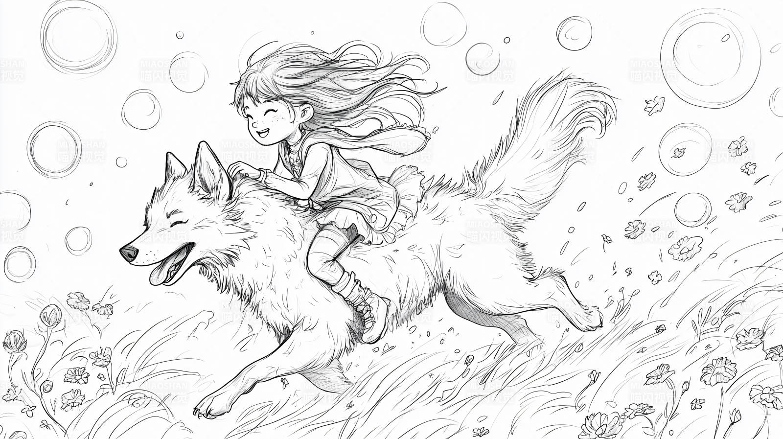 女孩与白狼的奇幻之旅图片