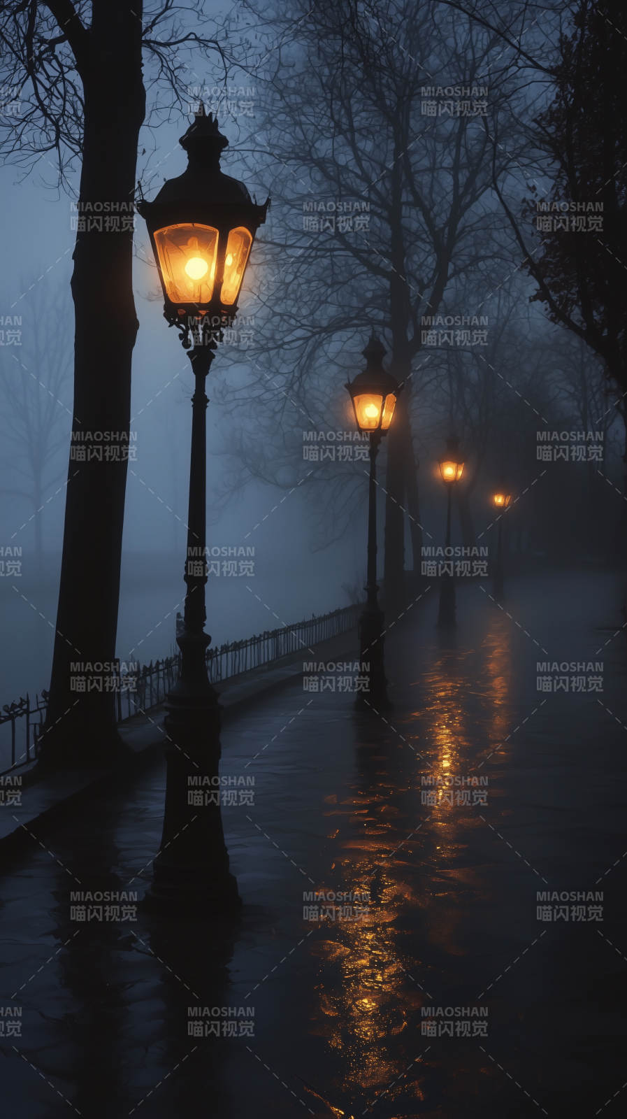 雨夜灯火阑珊图片