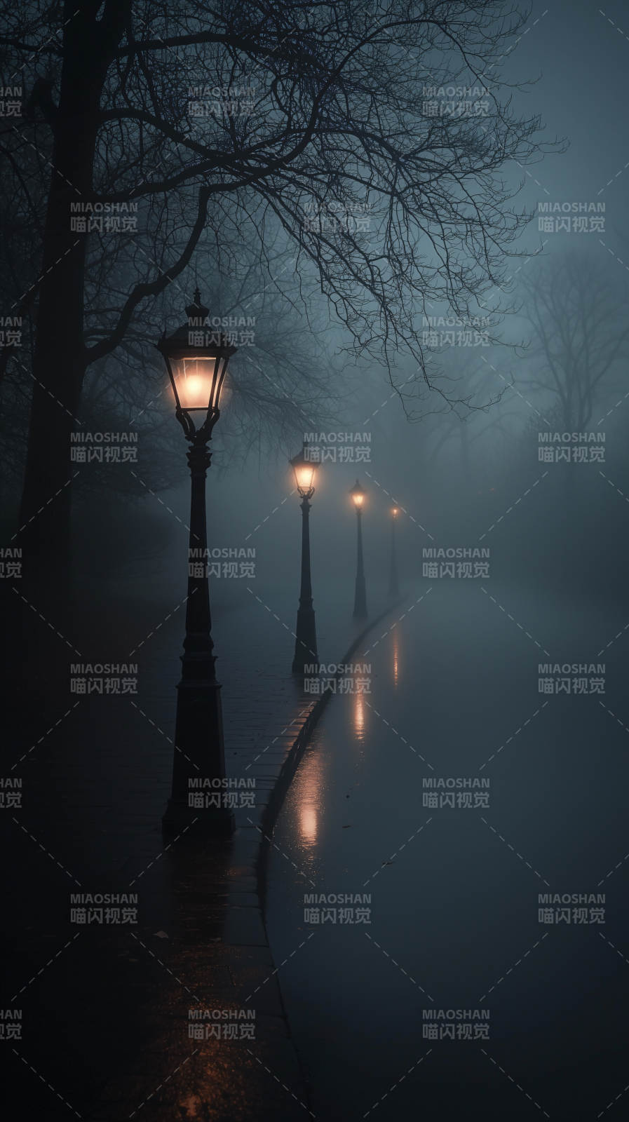 雨夜灯火阑珊图片