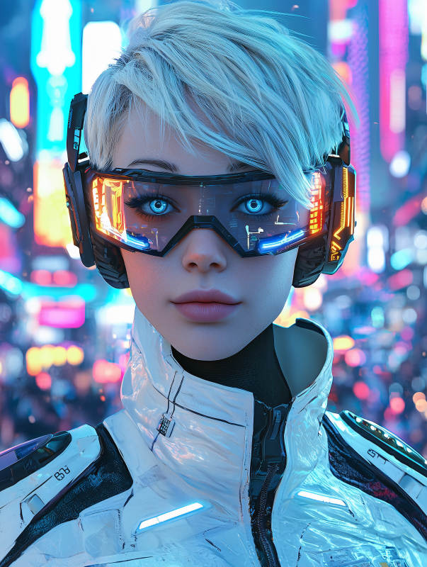 赛博朋克少女图片