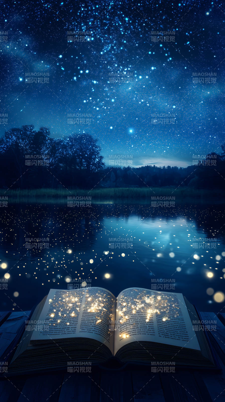 星空下的魔书图片