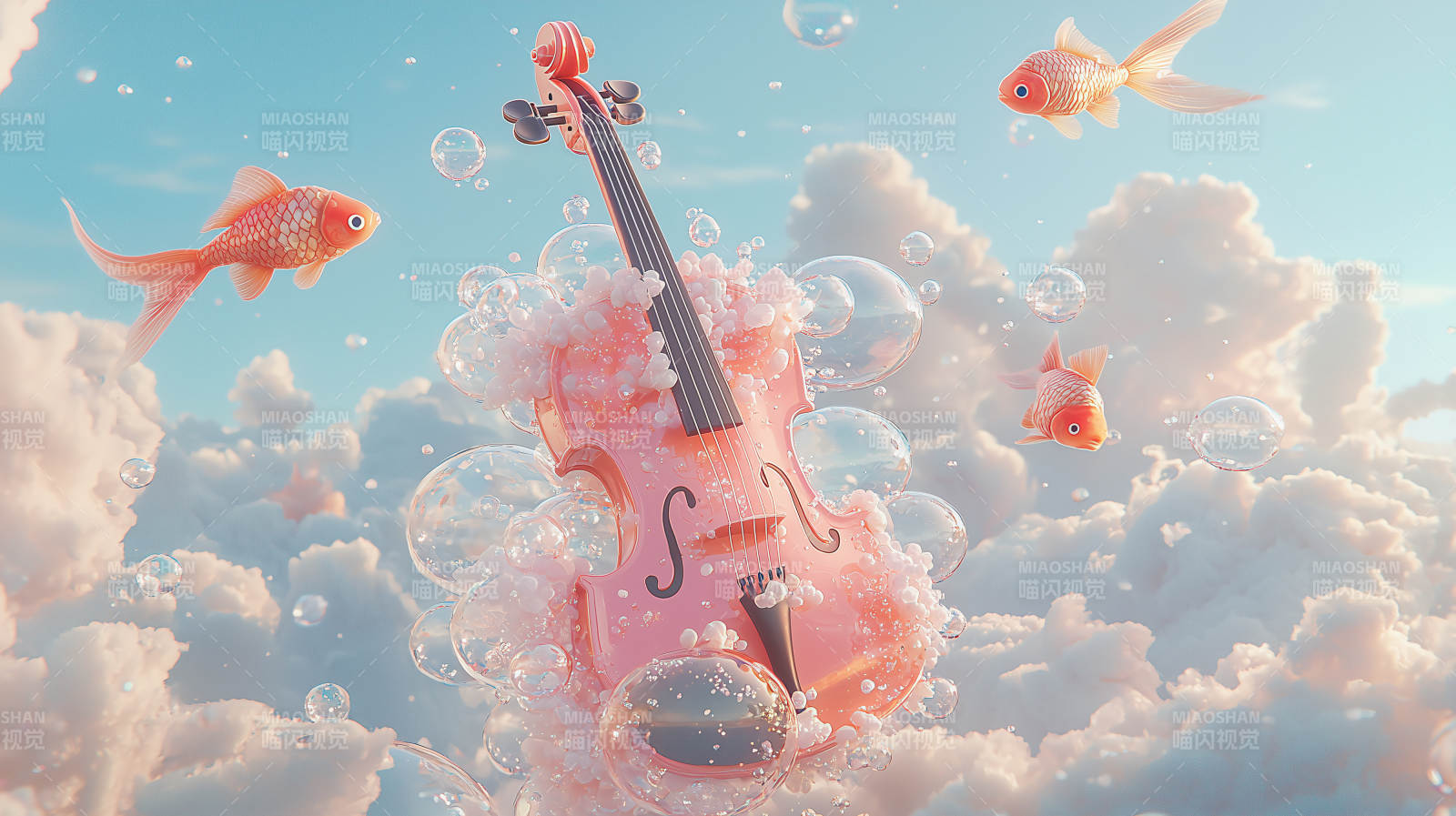 云海琴鱼梦图片