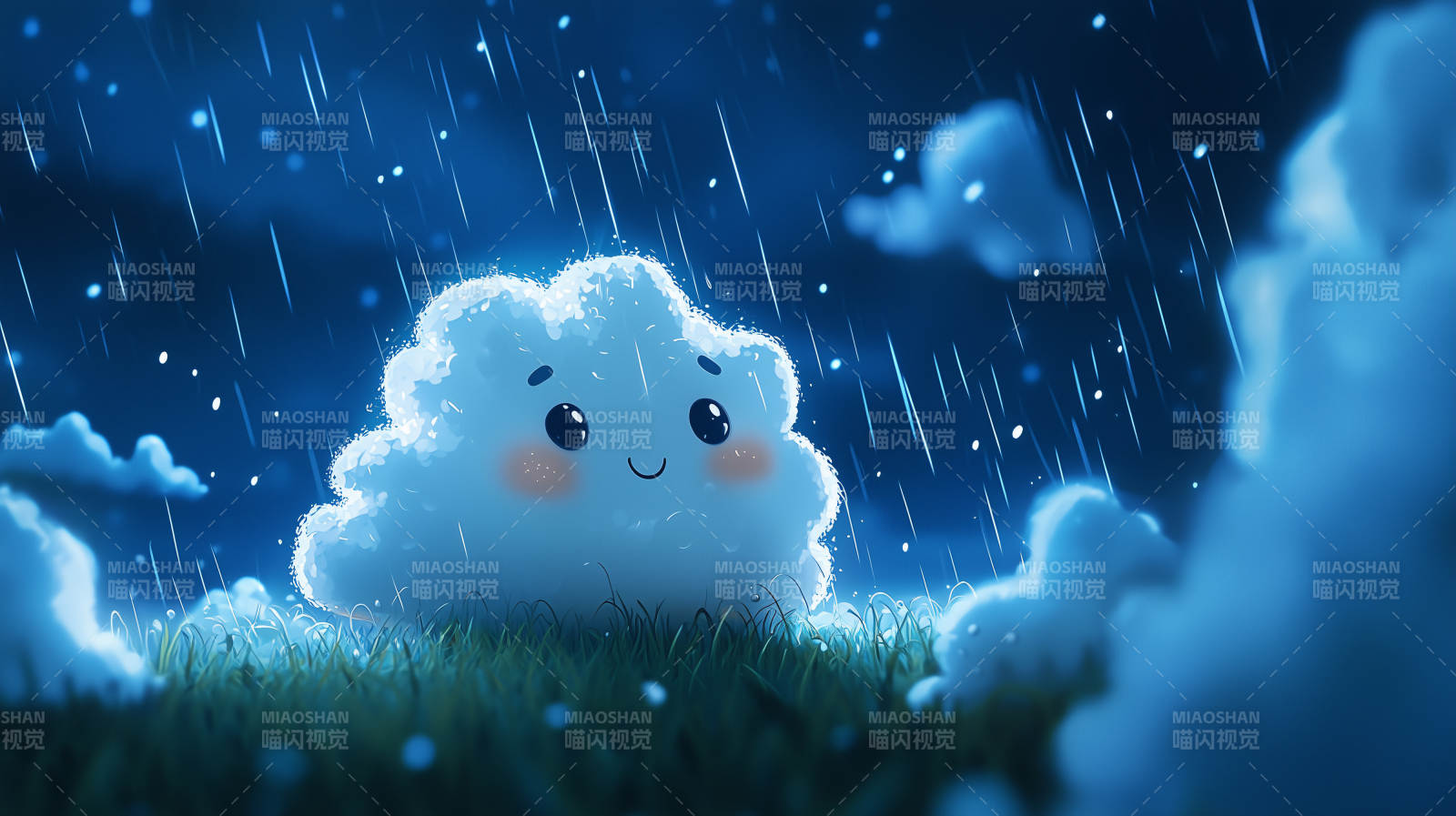 雨夜萌云图片