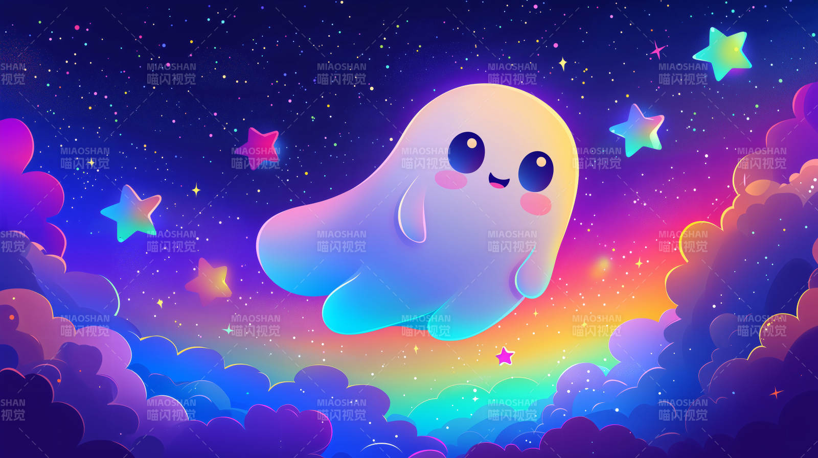 星空中的可爱幽灵图片