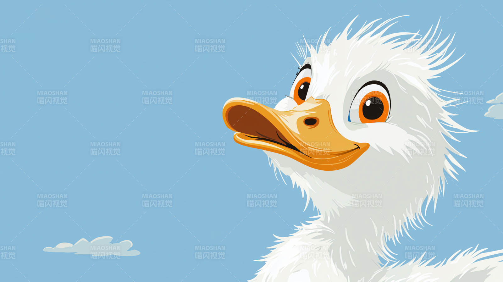 可爱小鸭仰望天空图片
