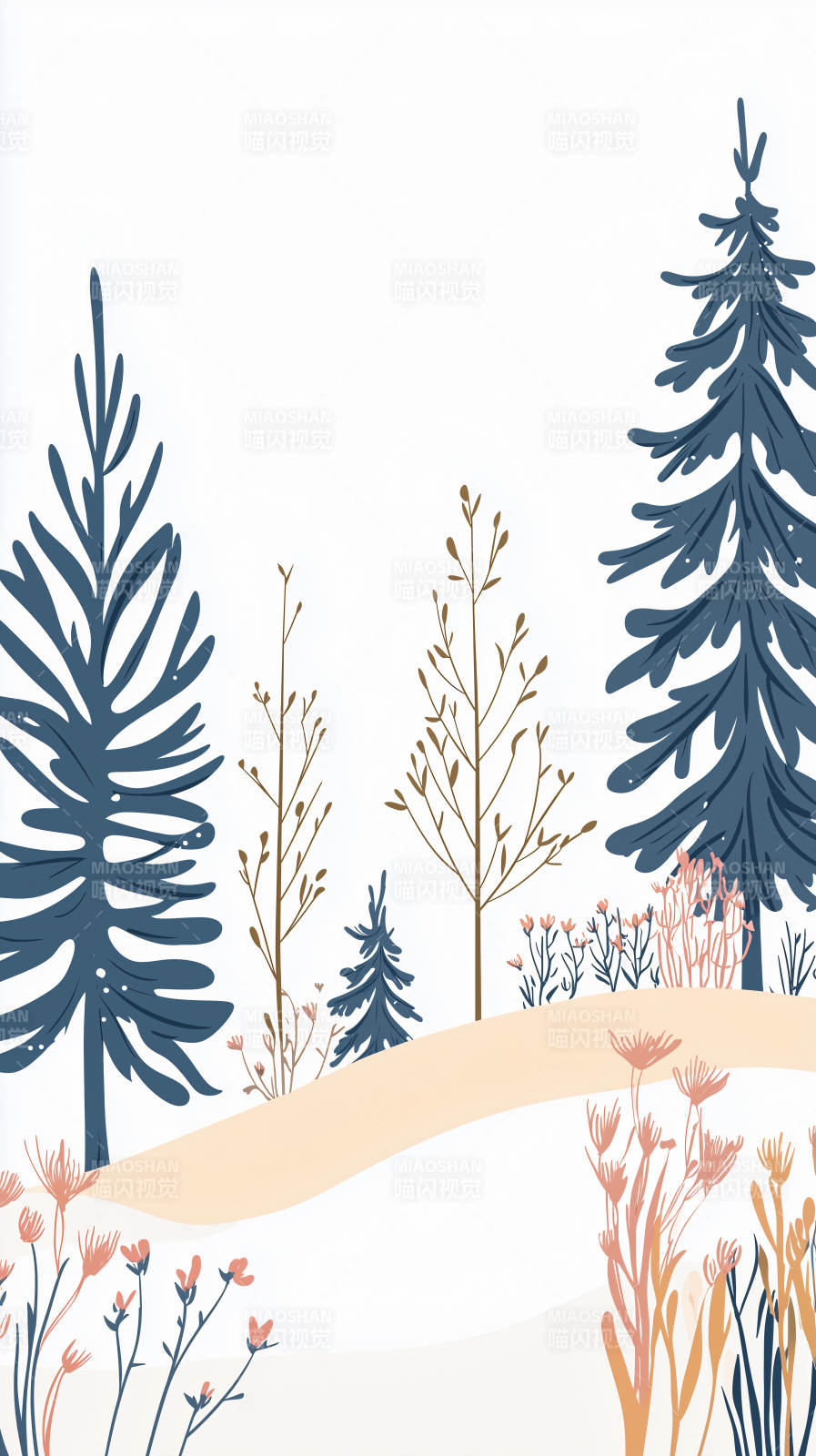 冬日林间静谧景图片