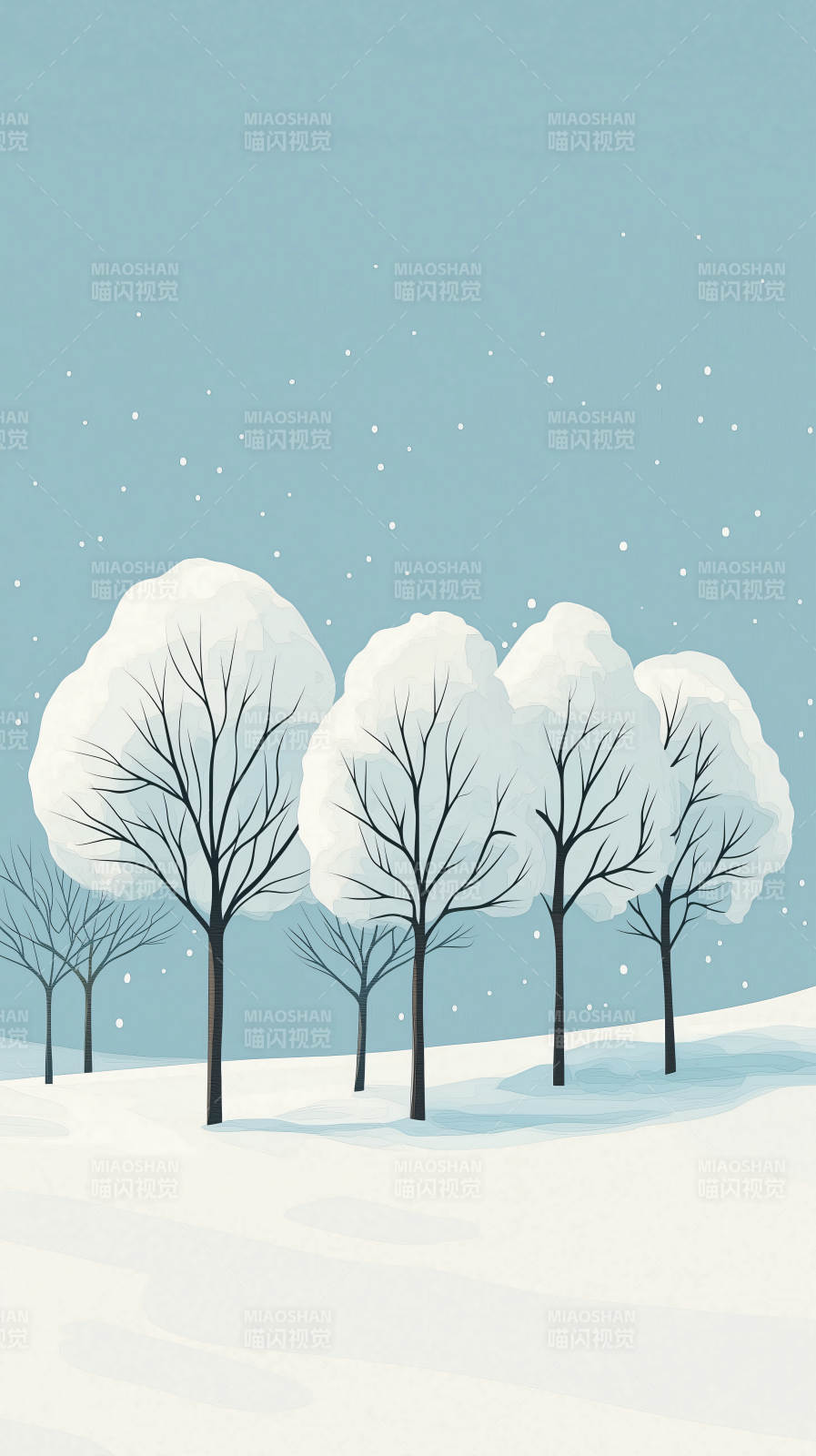 雪落林间静谧冬景图片