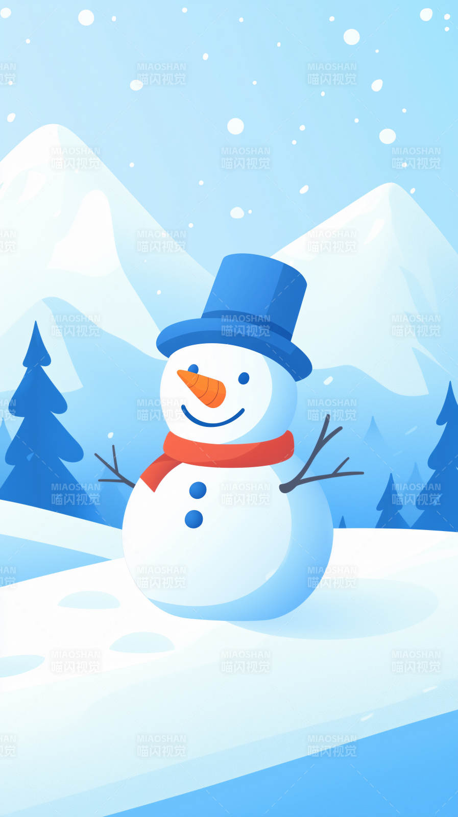 雪人微笑迎冬日图片