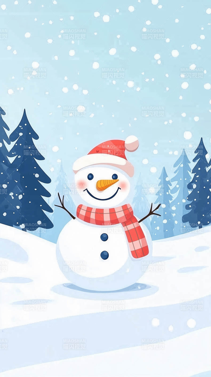 雪人欢笑迎冬日图片