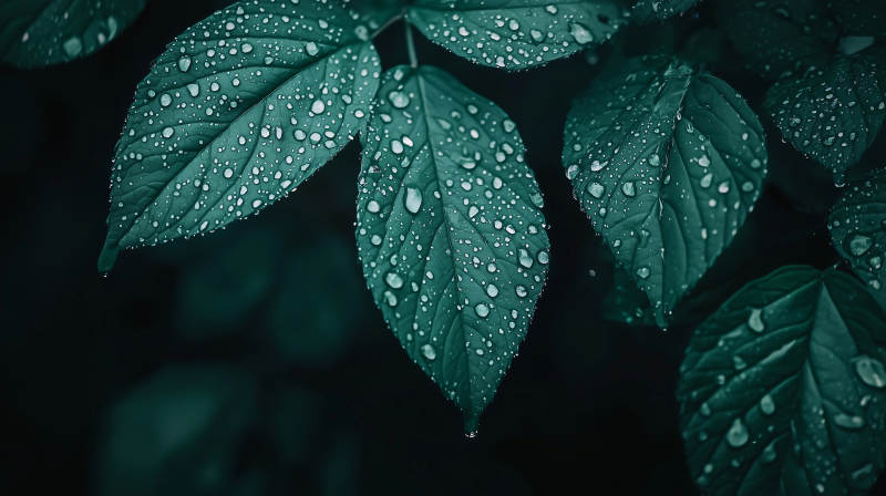 露珠叶影图片