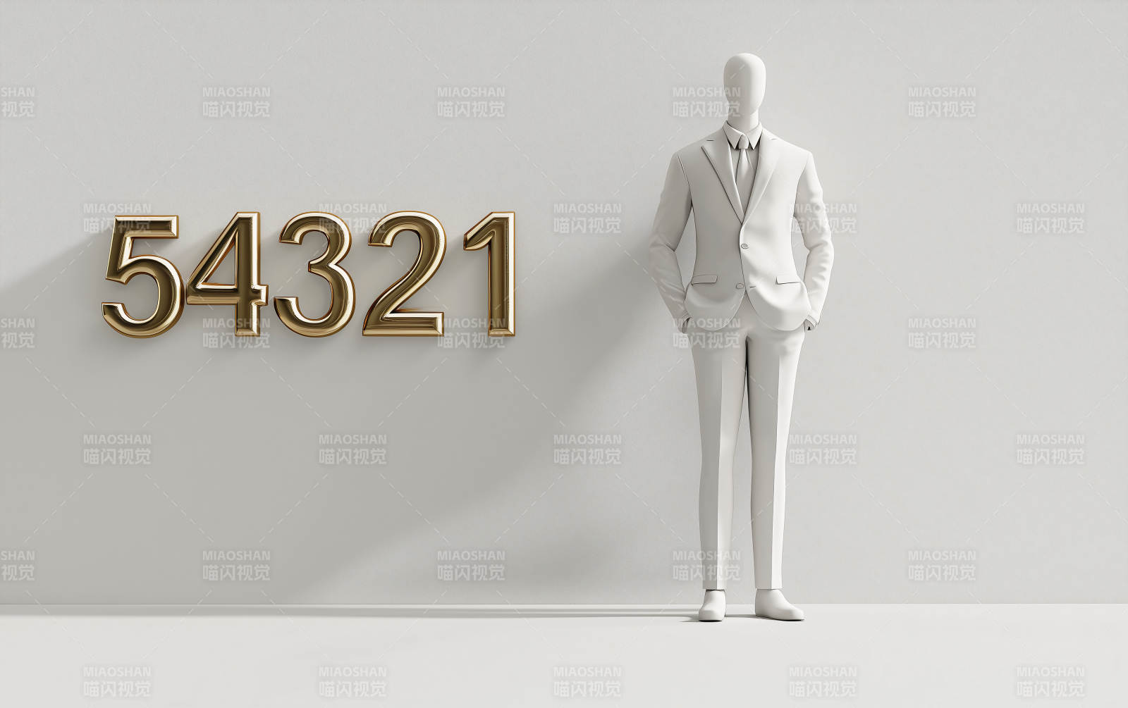 数字与人形雕塑图片