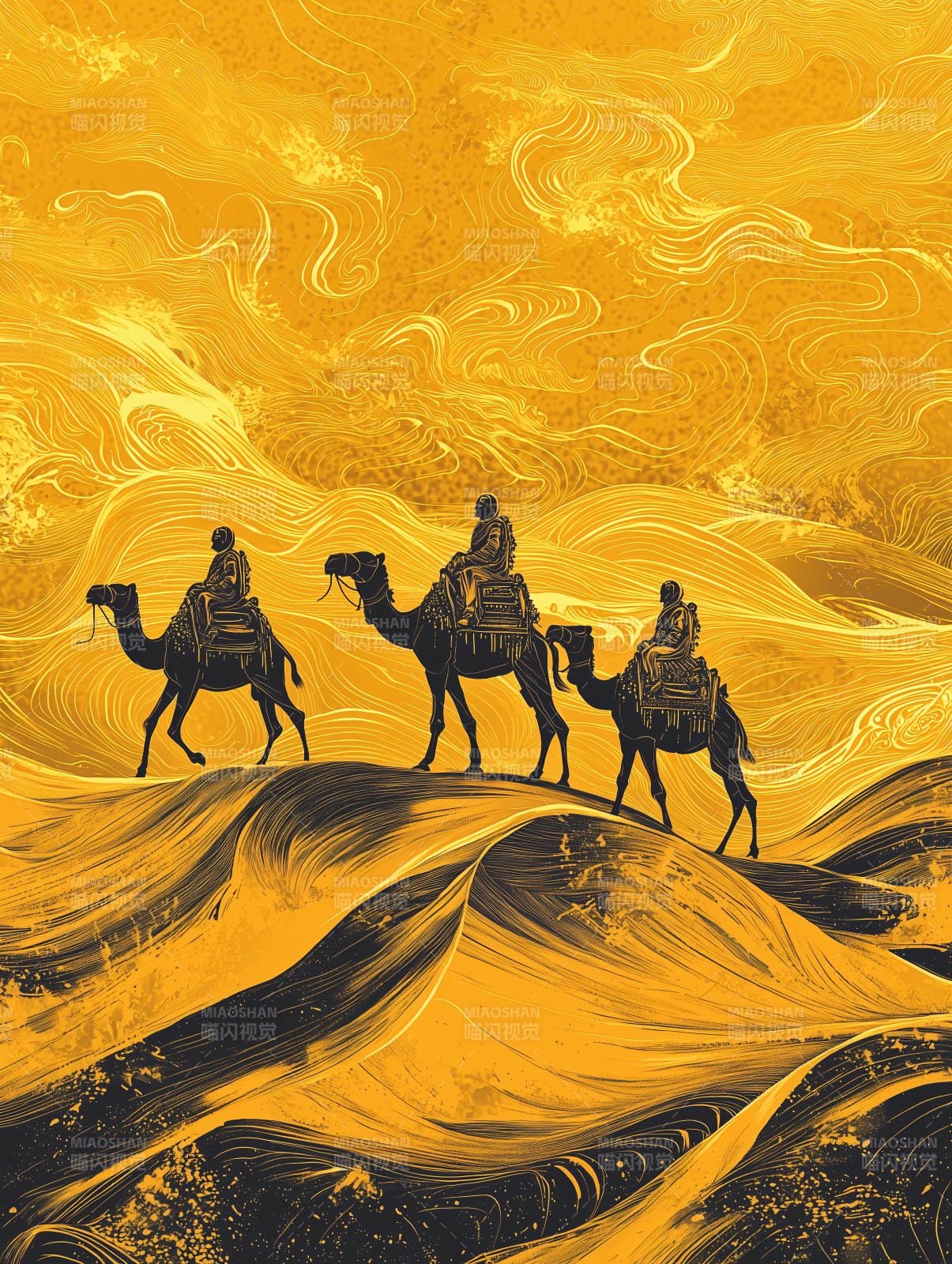 沙漠驼铃行图片