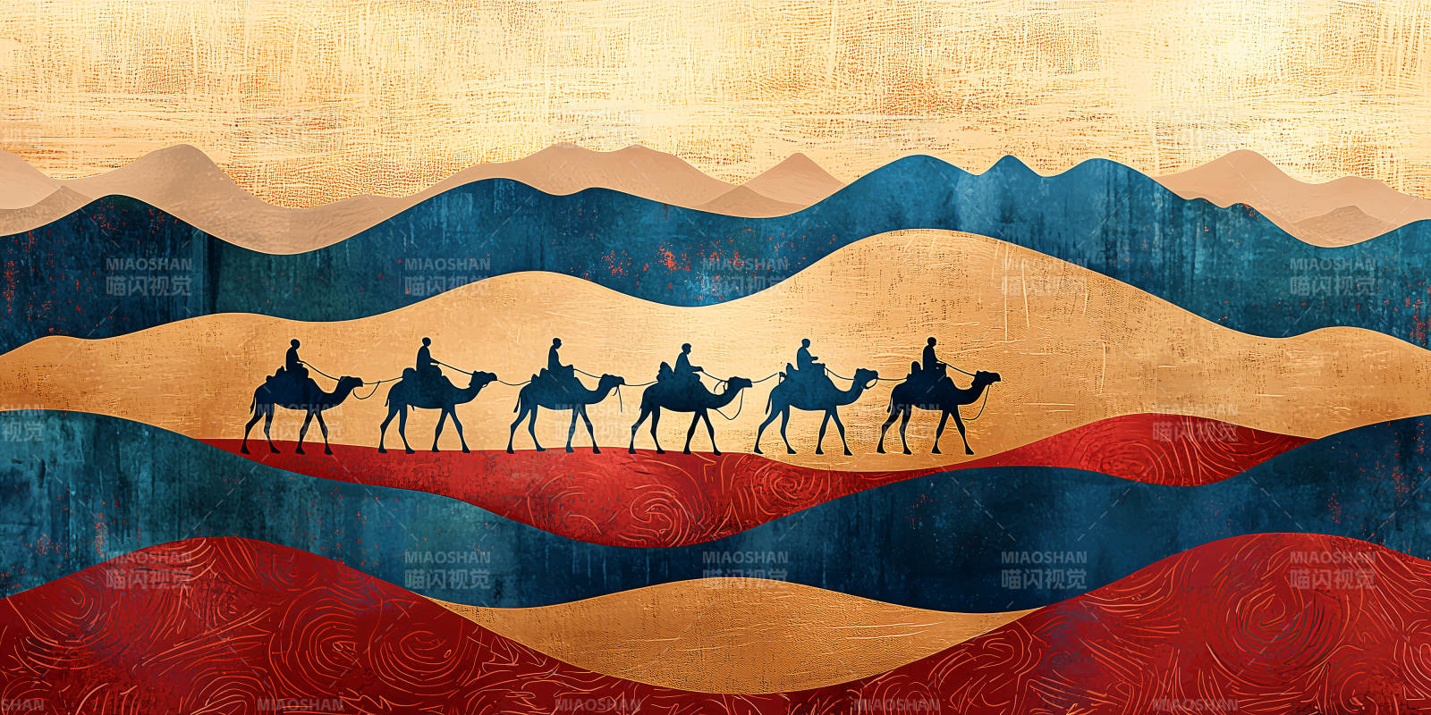 沙漠驼队行图片