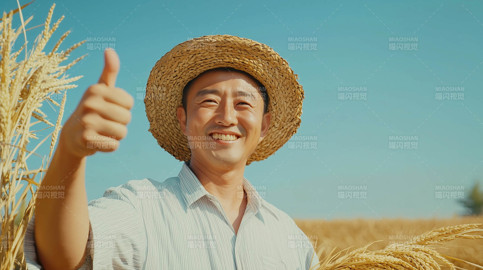 丰收喜悦 农民点赞图片